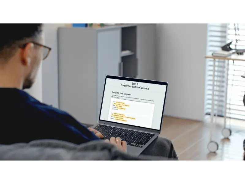Person using mysmallclaim platform to create Small Claims Court documents